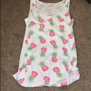 Time And Tru Pink Pineapple Tank Top